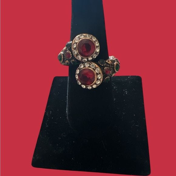 Jewelry - Vintage Red and Gold Tone Ring